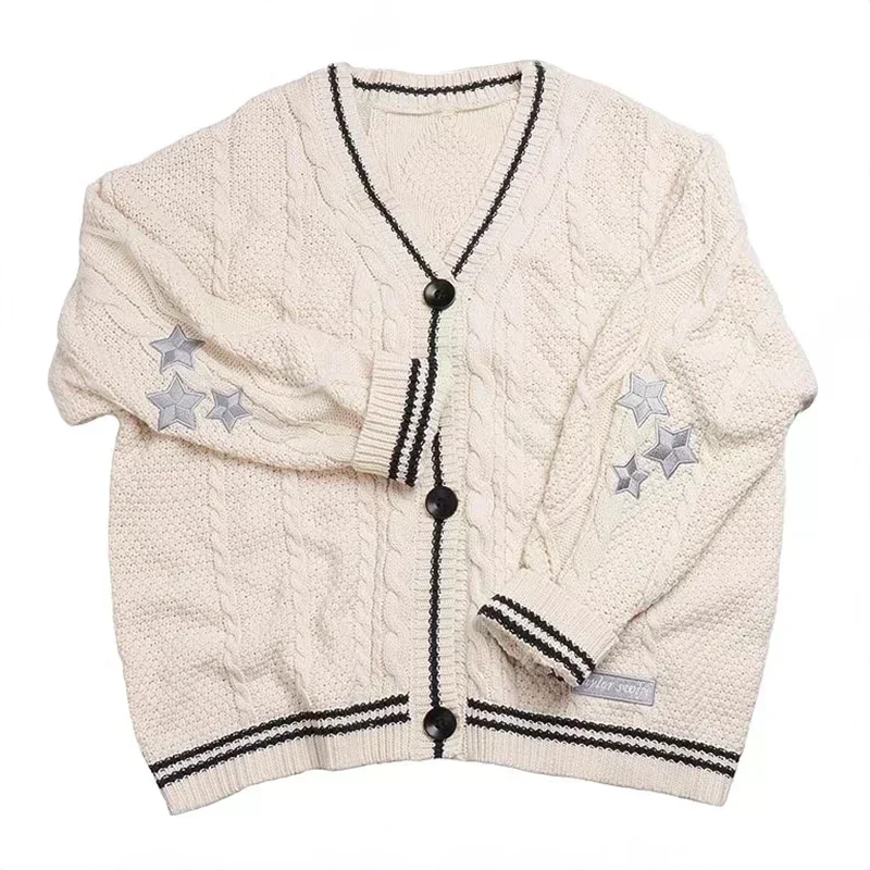 Lover Cardigan with Star Embroidery Pink Heart Cosy Soft Knit TS Cardigan Tay Sweater Jacket Vintage Fall Winter 1989 4
