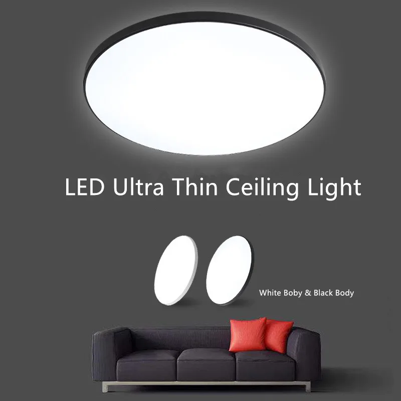 

Modern Ultra-Thin LED Ceiling Lights 220V Surface Mounted Ceiling Lamps 18W 24W Round Panel Light for Bedroom Bathroom Corridor