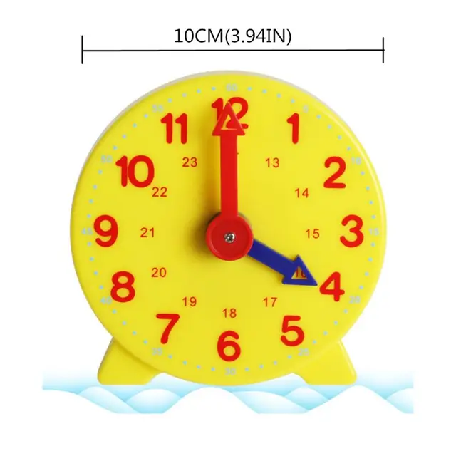 Montessori Student Learning Clock Time Teacher Gear Clock 4 Inch 12/24 Hour  Homeschool Supplies Educational Clock Toy 6