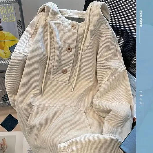 

Winter Korean thickened simple street hoodie Fashion street y2k warm personality couple loose long sleeved casual sports hoodie