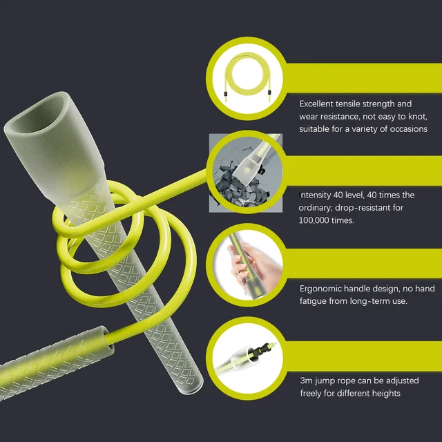 Non-Slip Handle Jump Rope Smooth & Lightweight Fitness 2
