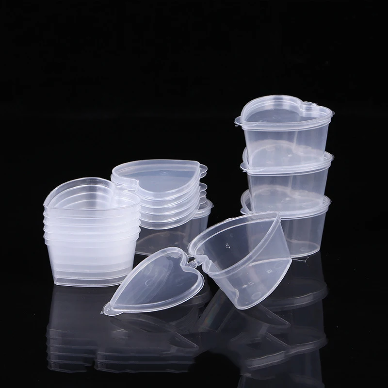 50Pcs 30ml 45ml Plastic Takeaway Sauce Cup Food Containers Disposable Food Tray With Lid Plastic