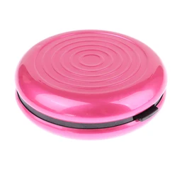 Round Coin Storage Box and Dispenser Wallet in Aluminum Alloy and Plastic (Rose Gold)