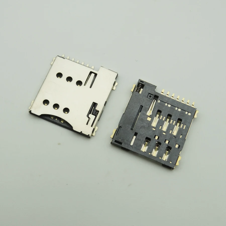 

100pcs 7P MICRO SIM Card Connectors 7Pins Micro sim Sockets Holder 1.35H Self Push With Switch