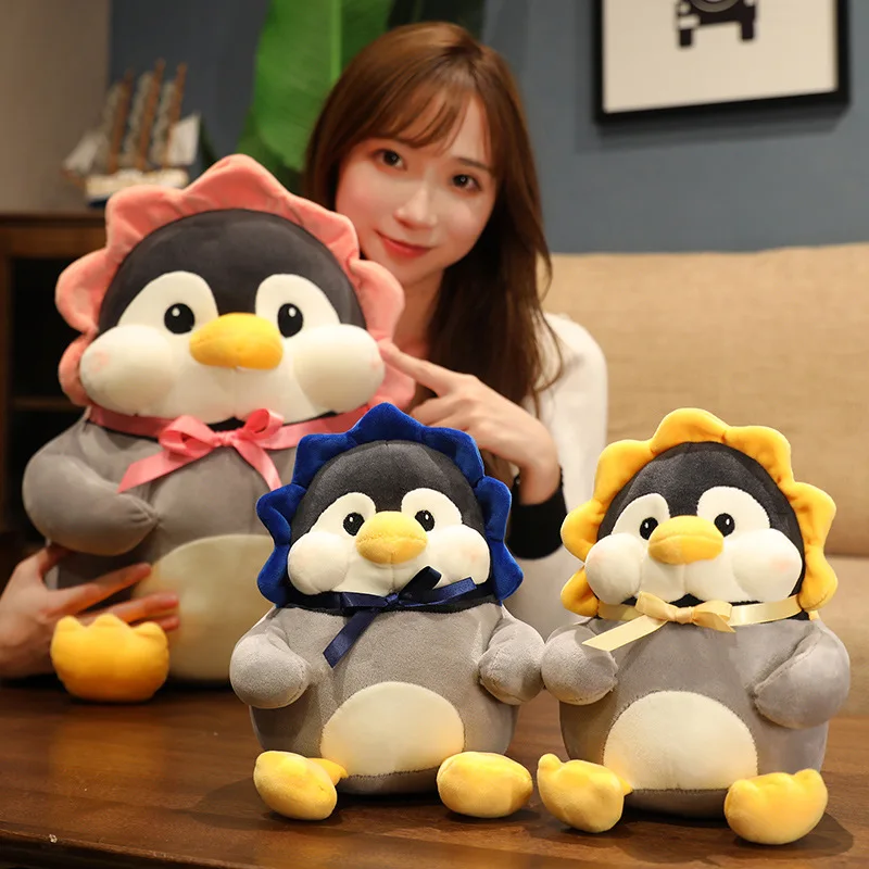 25/40/50cm Cartoon Petal Penguin Plush Toy Cute Stuffed Animals Sunflowers Plushies Doll Kawaii Soft Kids Girls Babys Toys Gifts