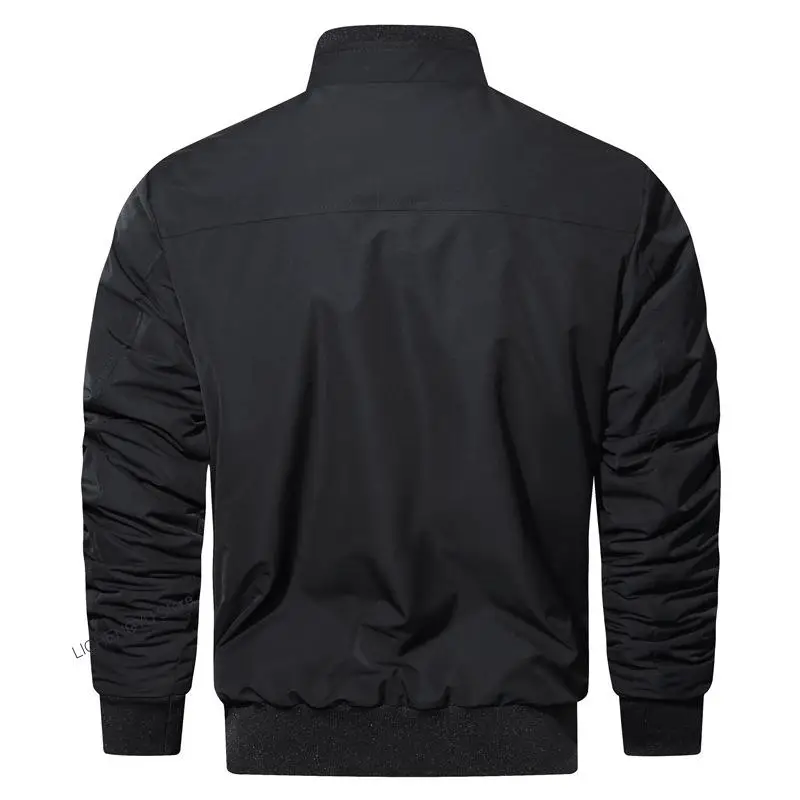 New Mens Jackets Spring Autumn Casual Coats Solid Color Mens Sportswear Stand Collar Slim Jackets Male Bomber Jackets