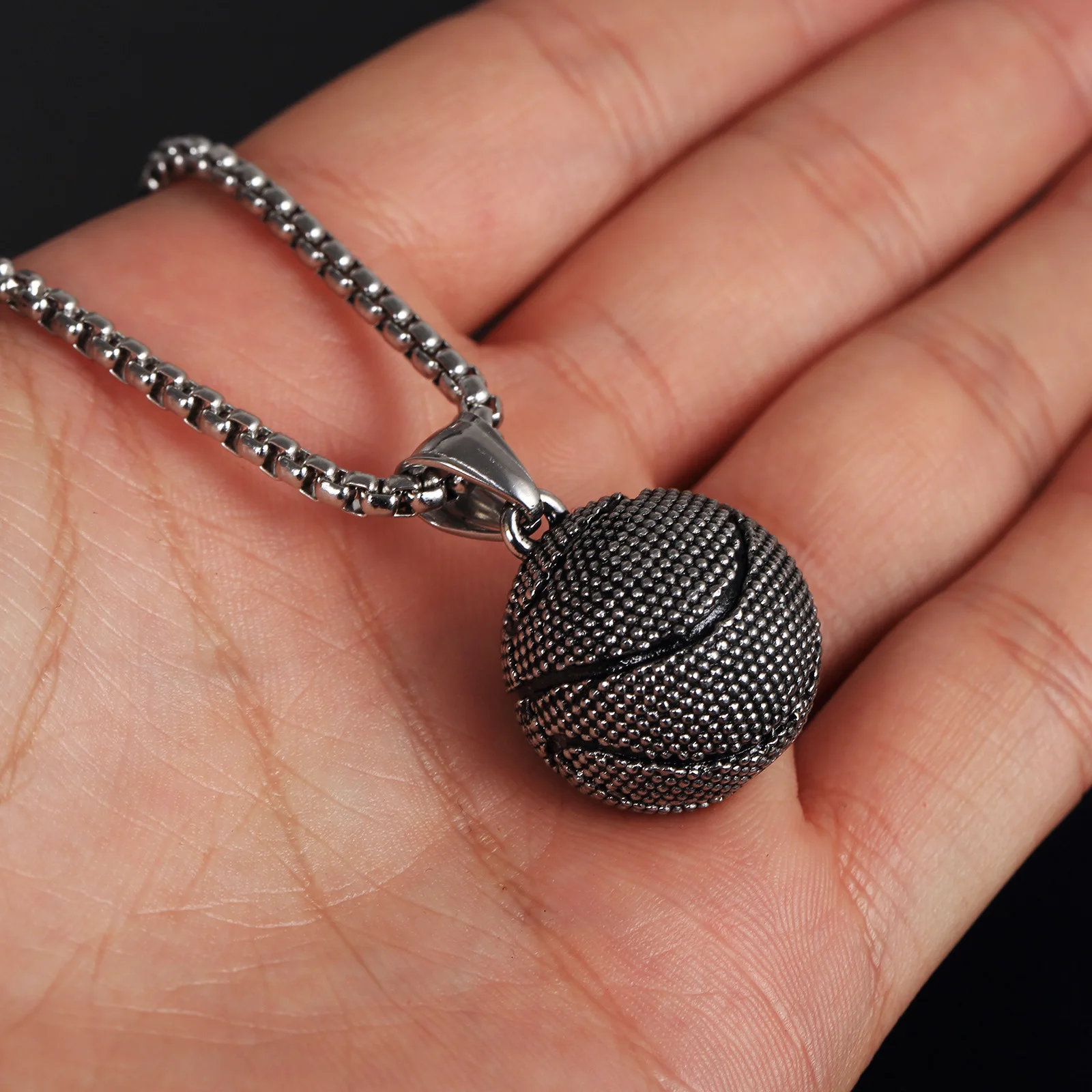 Stainless Steel Football Basketball Pendant | Stainless Steel Accessories -  Necklace - Aliexpress