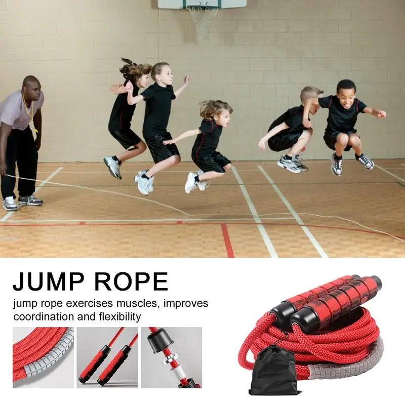Long Rope Group Skipping Rope Children Students Speed Skipping Cross-fit Jump Anti-Slip Handle For Double Unders