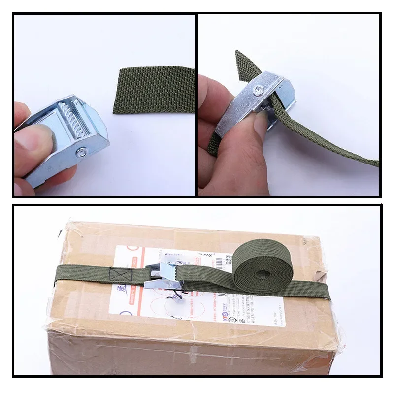 1M/2M/3M/4M/5M Black Buckle Tie-Down Belt Cargo Straps for Car Motorcycle Bike with Metal Buckle Tow Rope Strong Ratchet Belt