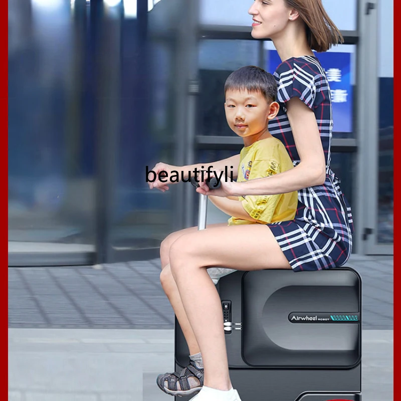 

CXH Double Electric Luggage Trolley Case Cycling Suitcase Luggage for the Elderly and Children