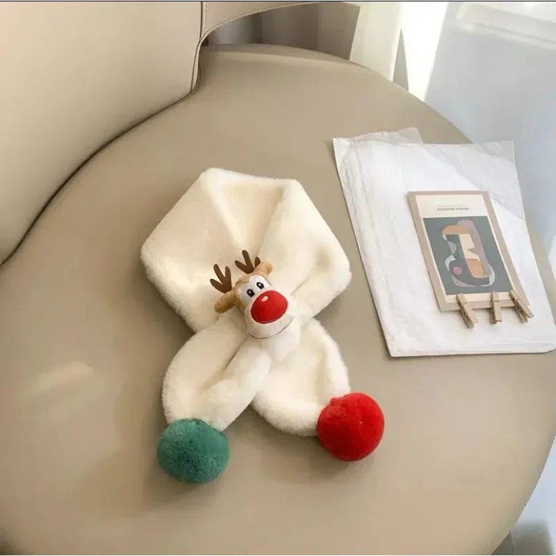 Soft Plush Deer Scarf for Kids Winter Accessory