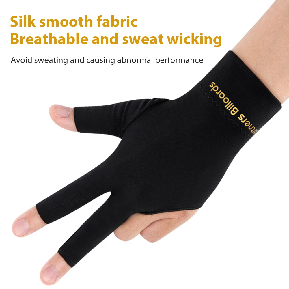 Billiards Glove Left Hand Snooker Billiard Glove Anti-Slip Elasticity Gloves Billiard Supplies Open Three Finger Accessory