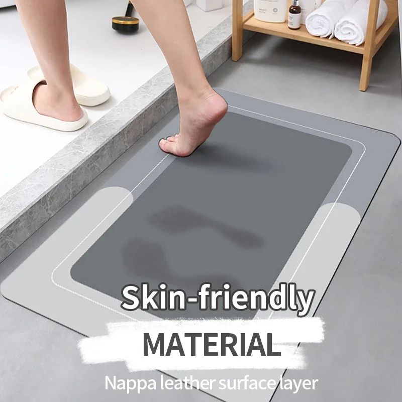 JAYLUN Super Absorbent Bath Mat, Quick Dry Bath Mat Thin Rugs, Water  Absorbing Bath Mat, Non Slip Under Door Washable Bath Mats for Shower Room,  Sink