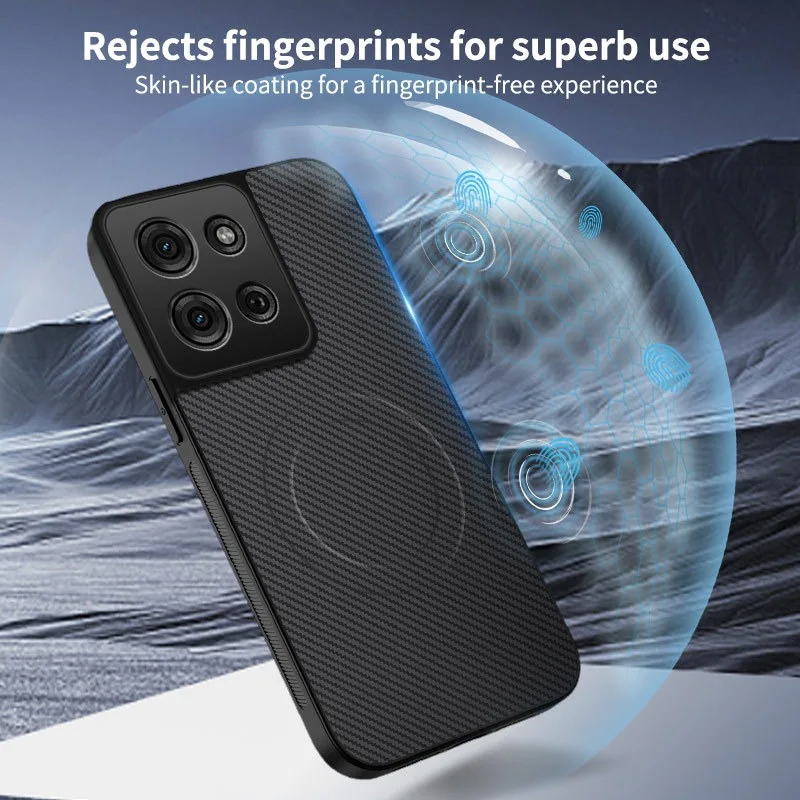 Enhanced Magnetic Carbon Fiber TPU Case with MagSafe Compatibility for Motorola Moto Edge and G Series 2024