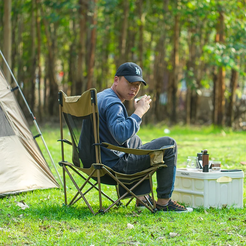 Camping Chair with Footrest Reclining Camping Chair with Removable Cushion, Folding Lounger for Camping, Fishing