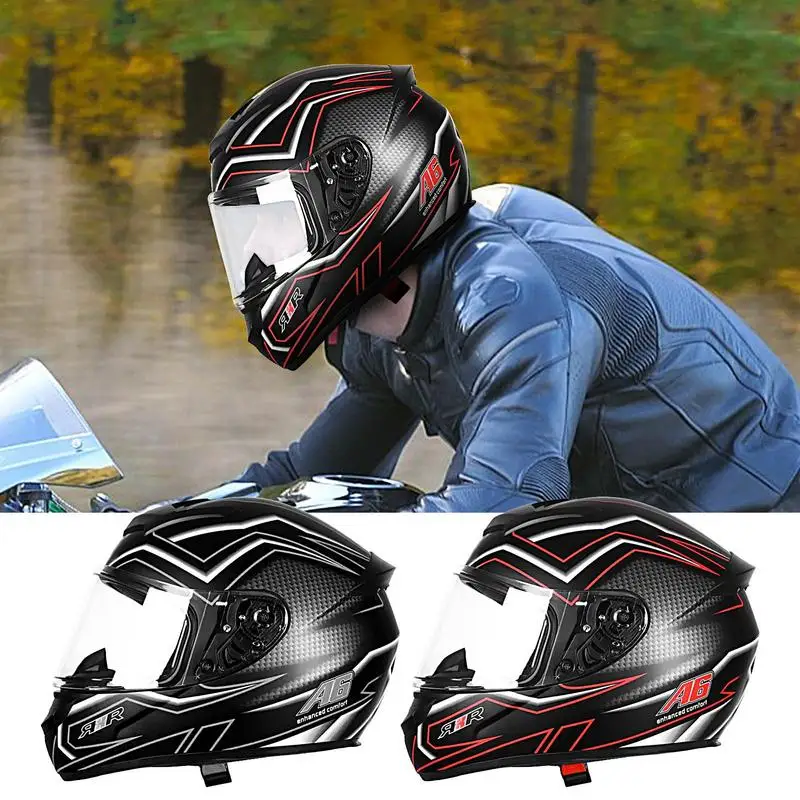 

Motorcycle Helmets Breathable Protective Motorbike Helmets With Removable Lining Full Face Street Bike Helmets For Scooter