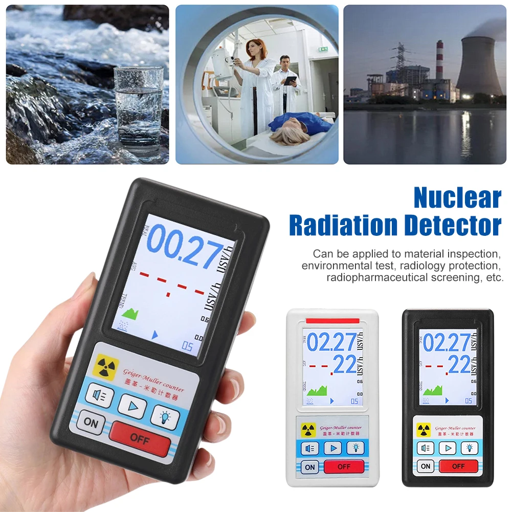 

Nuclear Radiation Detector Geiger Counter Portable X-ray Beta Gamma Detector LCD Color Screen Radioactive Detection Meter Tools