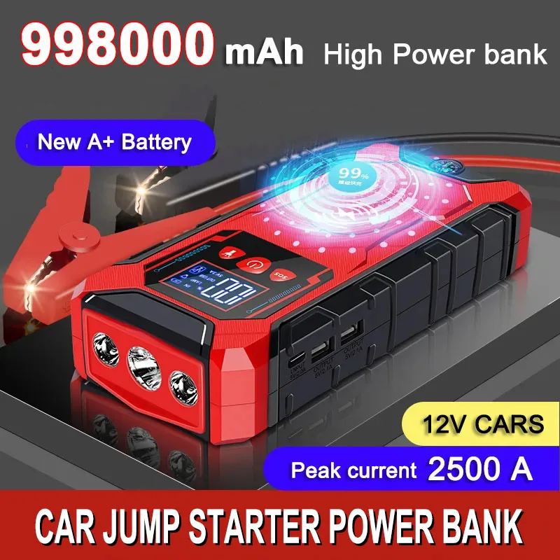 New Car Jump Starter Portable Charging Power Bank Car Battery Booster Auto Starting Device for 12V Cars Emergency Start Systems