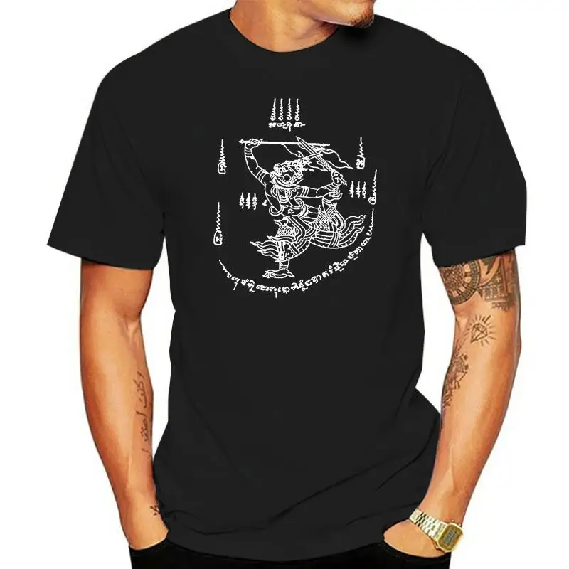 Shirt mate Tattoo Sak Yant Thai Traditional Artist font Hanuman black Hah Taew -Gift for Yogi Screen print stencil T-Shirt |
