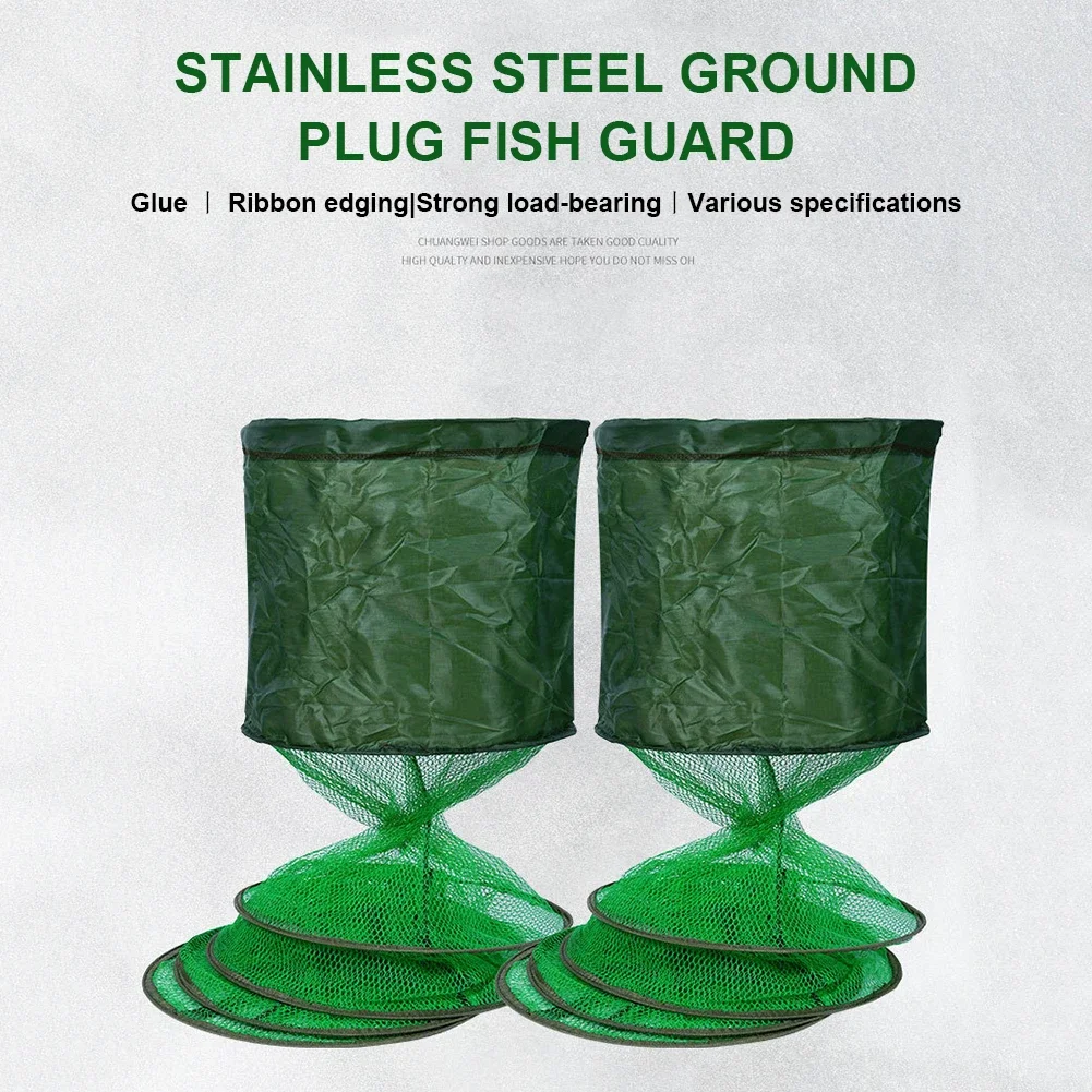 Fishing Net Fish Basket Live Fish Trap Net Folding Waterproof Gluing Coating SUS Ring Cage Fishing Accessories