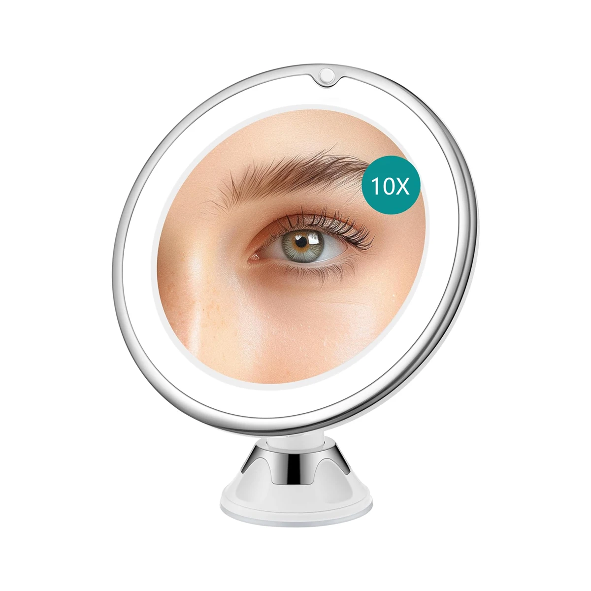 Lighted Portable Vanity Cosmetic Mirror Flexible 10x Magnifying With Power Suction Cup AAA Battery model For Home Travel makeup mirror magnifying mirror
