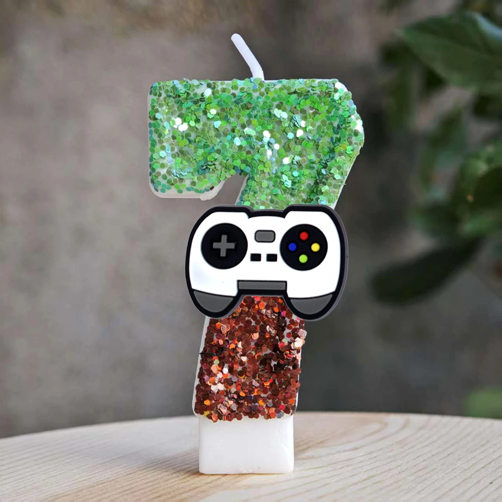 Gamepad Kerze Nummer 0-9 Geburtstag Kuchen Kerze Dekoration Spiel Geburtstag Party Kuchen Topper Baby Dusche Dekor Geschenk – Detail 8