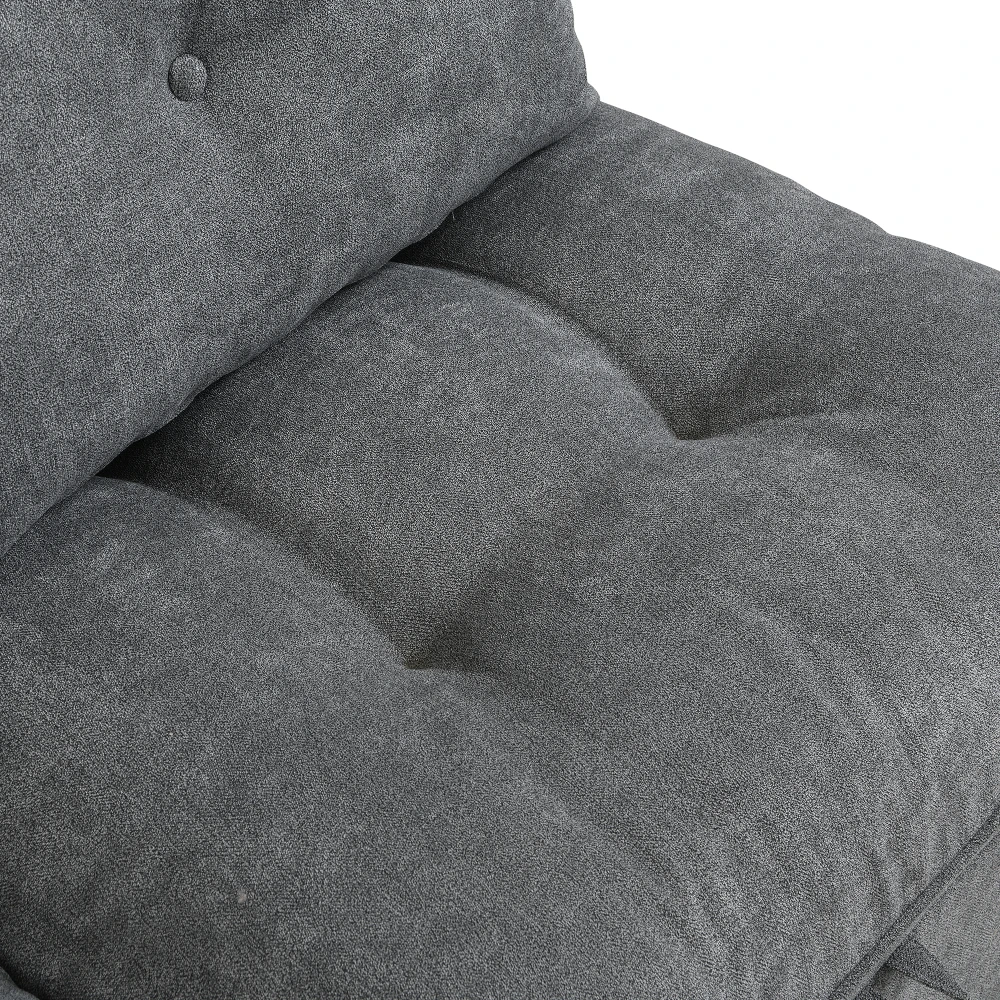 Modulares, trennbares 4-Sitzer-Sofa-Set – multifunktionales Schlafsofa, frei kombinierbar, Chenille-Bezug mit vollständiger Sitzkissen-Aufbewahrung – Detail 25