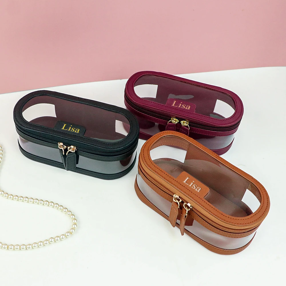 Customized multi-color PU leather PVC makeup and washroom bag with large storage capacity and waterproof makeup bag 3