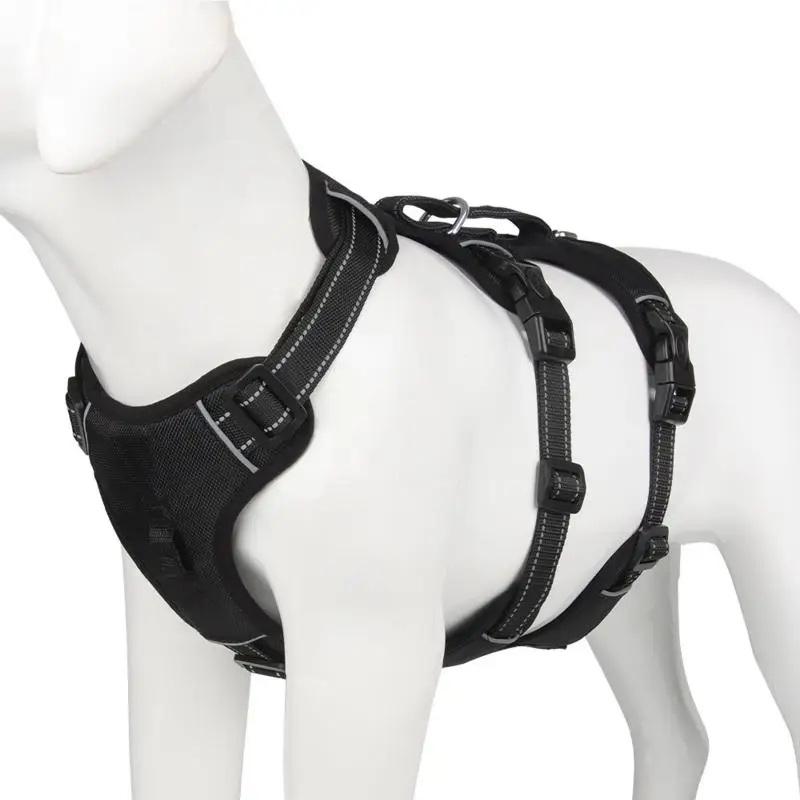 

Tactical Dog Harnesses Escape Proof Dog Harness for Dogs Walking Hunting Adjustable No Pull with Lift Handle and Leash Clip