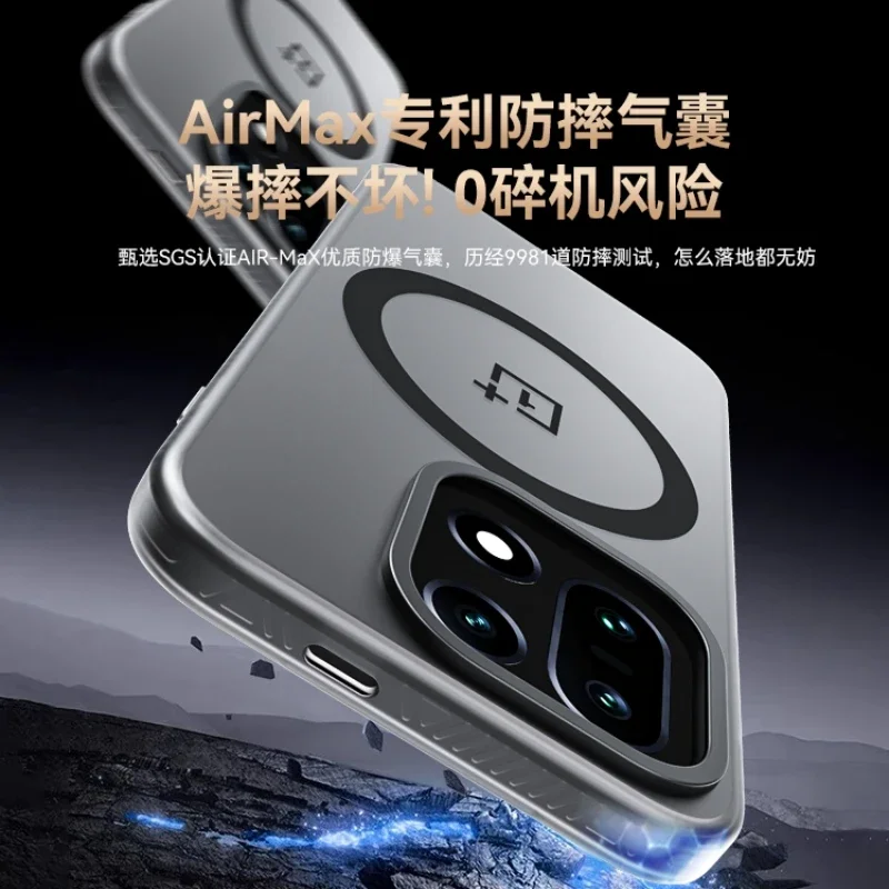 Luxury Matte Transparent Magnetic Case with Camera Protection