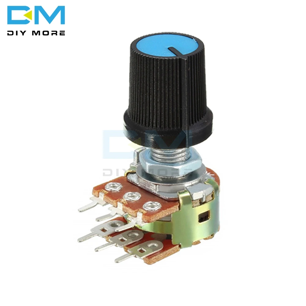 5PCS lot B1K B2K B5K B10K B20K B50K B100K B250K B500K B1M Potentiometer Resistor Linear Taper Rotary Cap Knob Ohm Electronic Diy