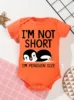 Newborn I'm Not Short Printing Bodysuit Baby Girl Boy Penguin Pattern Clothes Rompers Jumpsuit Infant Toddler Cute 5