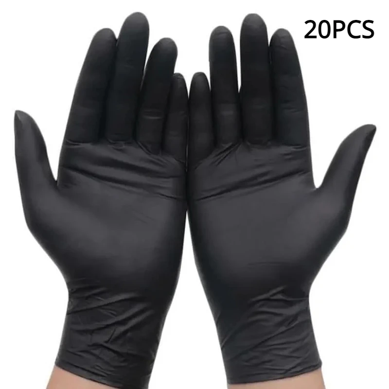 Black Disposable Nitrile Gloves, Latex Free Waterproof Heavy Duty Gloves for Kit