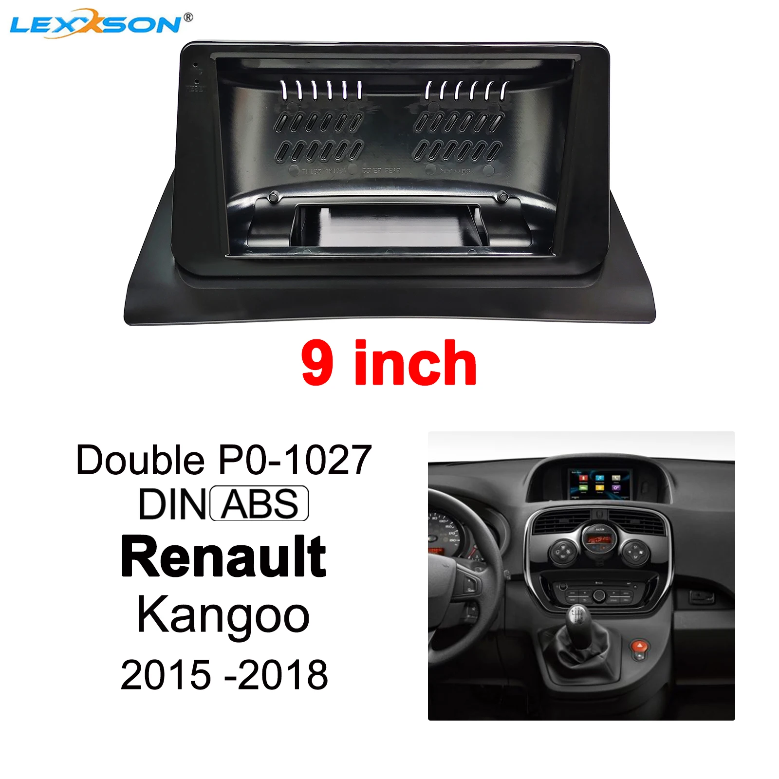 

9 Inch 2din Car Fascia For Renault Kangoo 2015- 2018 Stereo Double Din Car Radio Dvd Frame Install Panel Dash Mount Installation