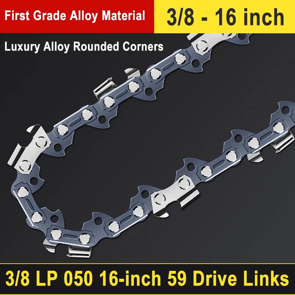 16 inch Saws For Cutting Wood Rechargeable Saw Tool Wireless Electric Saw w/ 59 Link Chain 3/8"LP Pitch Alloy Body Rounded Teeth 4