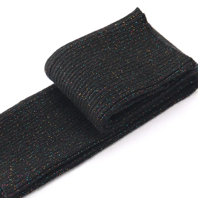 Sparsil Women's Winter&Autumn Christmas Cashmere Blend Knitted Long Gloves Solid Color Fashion Warm For Lady Elbow Mittens 22Glod Shiny Black