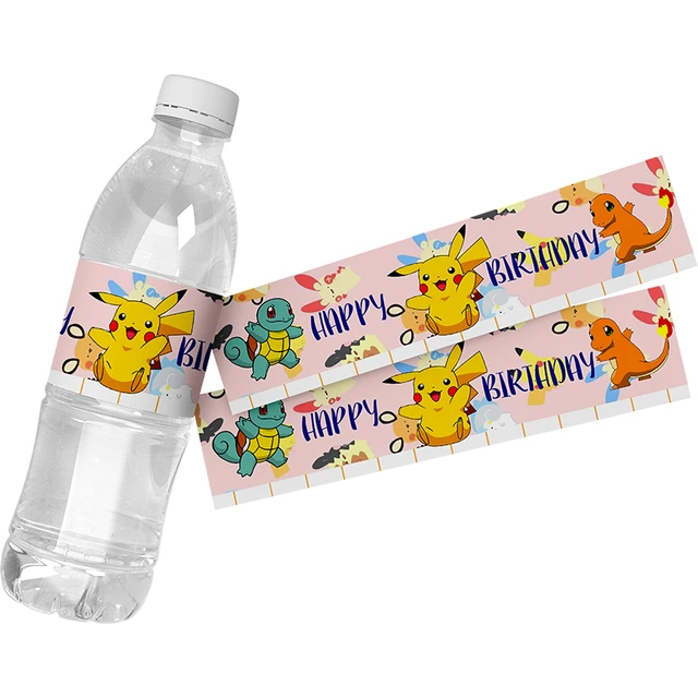 Pegatinas de Pokemon, 100 Uds., pegatinas geniales de Pikachu para botellas  de agua de hidrofrasco, pegatina de Pokemon para niños y adultos oso de  fresa Juguete