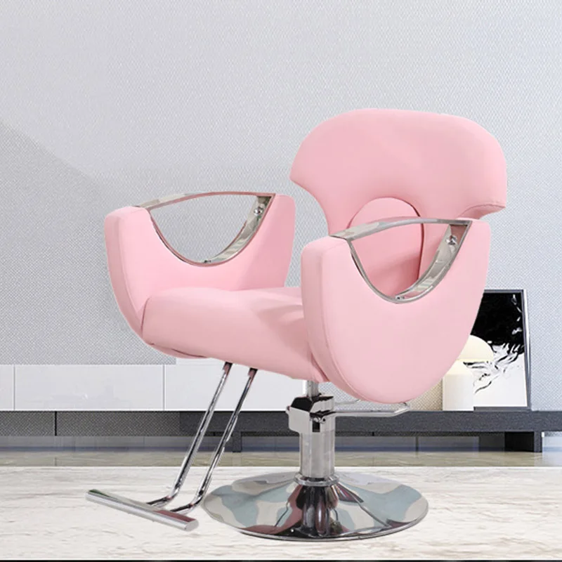 

Pink Swivel Barber Chairs Rotating Stylist Professional Hairdressing Chairs Swivel Silla Estetica Barber Equipment MQ50BC