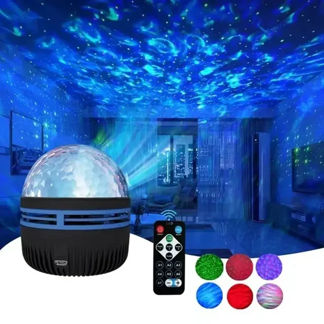 Projecteur de ciel étoilé rotatif USB 5V, télécommande, Projection de galaxie, lumière de scène KTV, décoration de maison pour chambre à coucher et salon 1