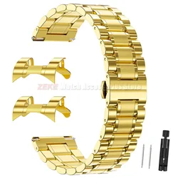 Elegant Solid Stainless Steel Strap for Butterfly Clasp Watch Band (Gold)