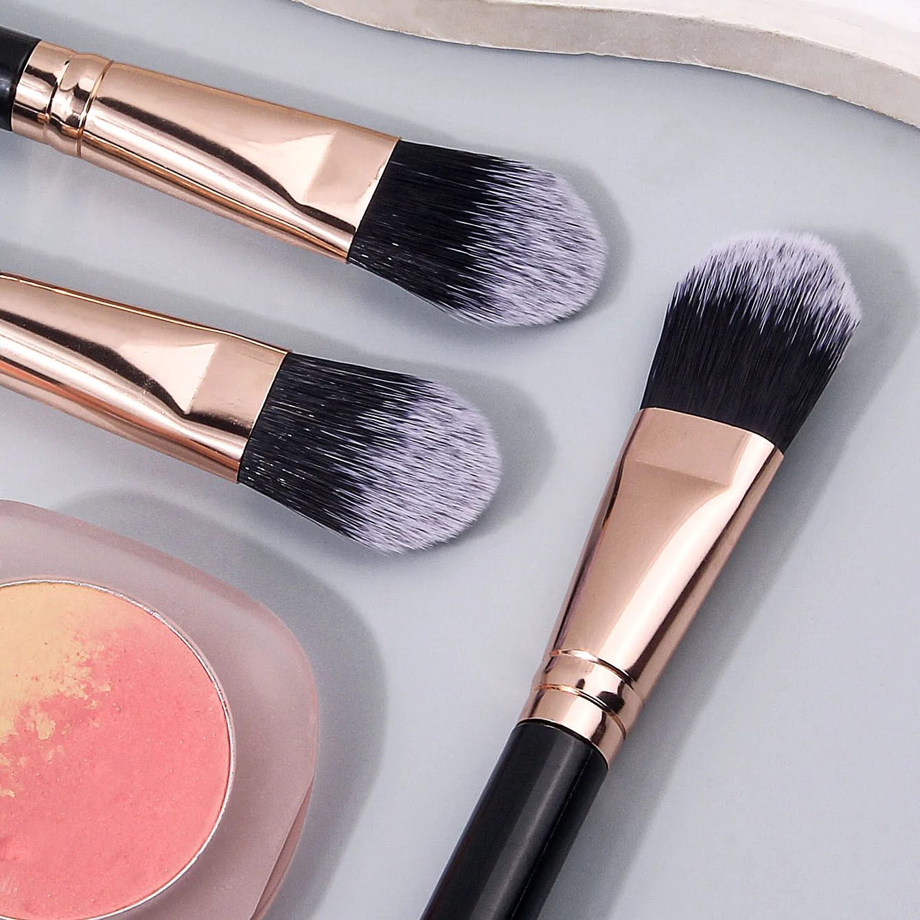 3PCS 소프트 파운데이션 브러쉬, 블러쉬 브러쉬, 파우더 브러쉬, 균일한 메이크업 적용, 다기능 메이크업 브러쉬, 뷰티 도구