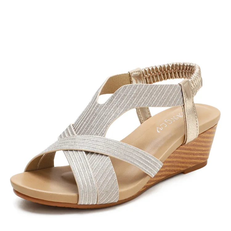 Sandalias Cuña Con Diseño De Diamante De Imitación Y Perla Artificial