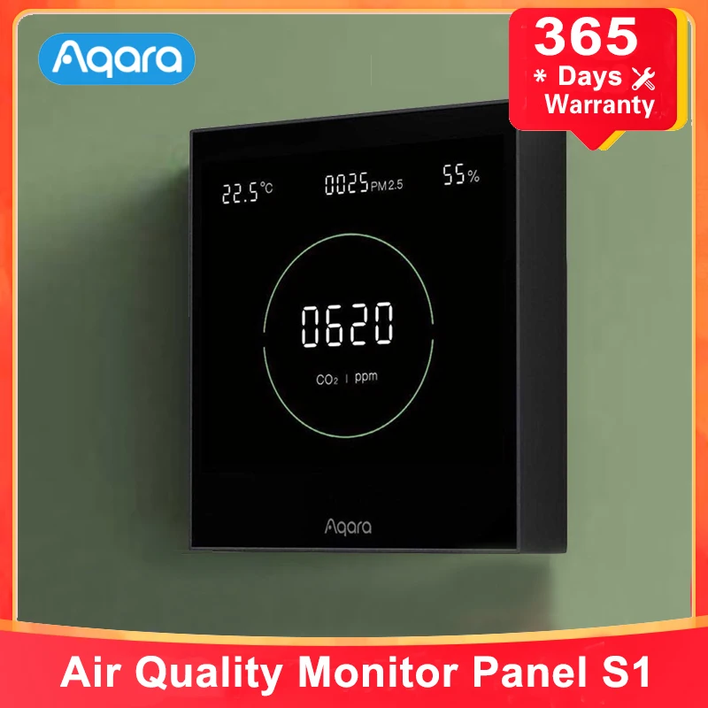 Aqara 공기질 모니터 패널 S1 무지향성 공기 CO2 PM2.5 온도 습도 모니터링, 홈킷 Aqara 홈 앱용, 신제품