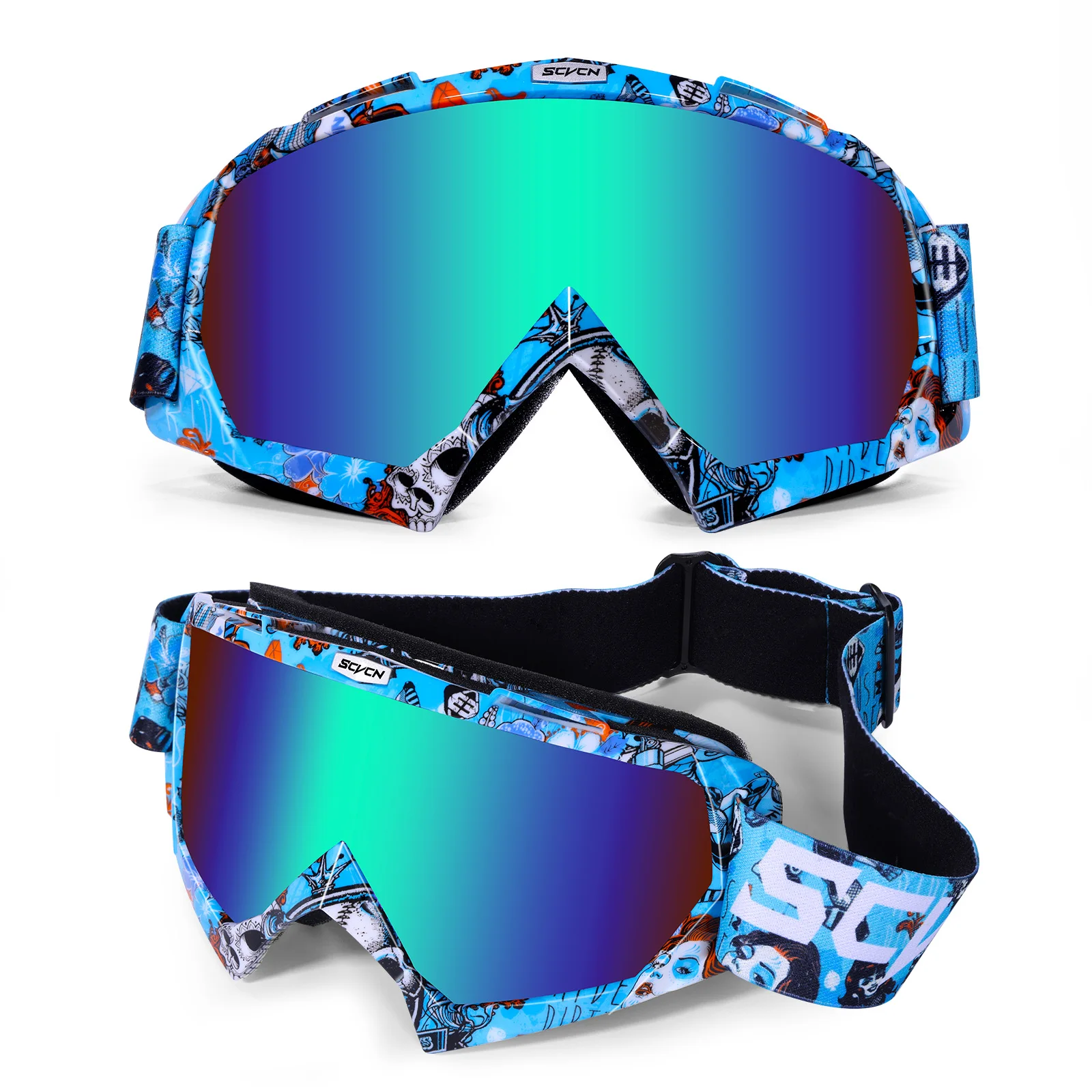 SCVCN Motocross Eyewear Windproof Sunglasses Glasses Motorcycle Man ATV Mask Skiing Cycling Snowmobile Off-Road Snow Goggles