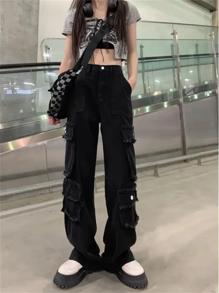 Fashion Brown Low Rise Flare Pants Y2k Clothes Womens Fairy Grunge