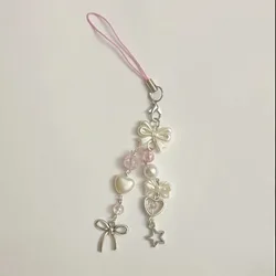 Handcrafted Pink Coquette Bow Phone Charm Accessory (Pink)