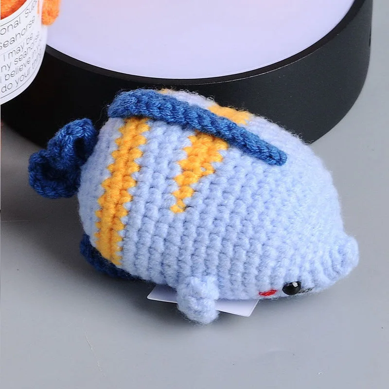 New Positive Energy Goose Hug Pocket Mini Handmade Plush Wool Knitting Doll with Card Funny Christams Gift Home Room Decoration view 4