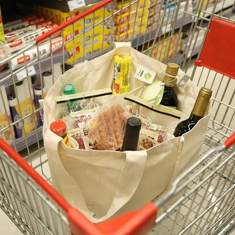 Bonamaison, borsa per la spesa, 100% cotone, stampata