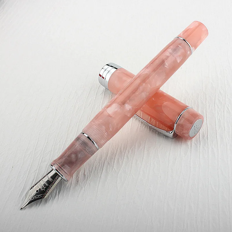 Jinhao 100 수지 분수 펜 다채로운 아크릴 실버 클립, 고급 펜촉, F/0.5mm, 쓰기 학교 문구 선물, 사무용품