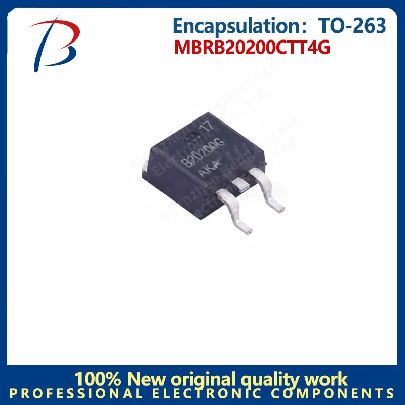 10PCS-MBRB20200CTT4G-Silkscreen-B20200G-package-TO-263-Schottky-diode.jpg